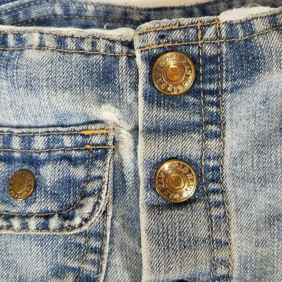 OLD Navy Girls Blue Distressed Denim Bib Overalls Dress 2T Toddler - Picture 6 of 11